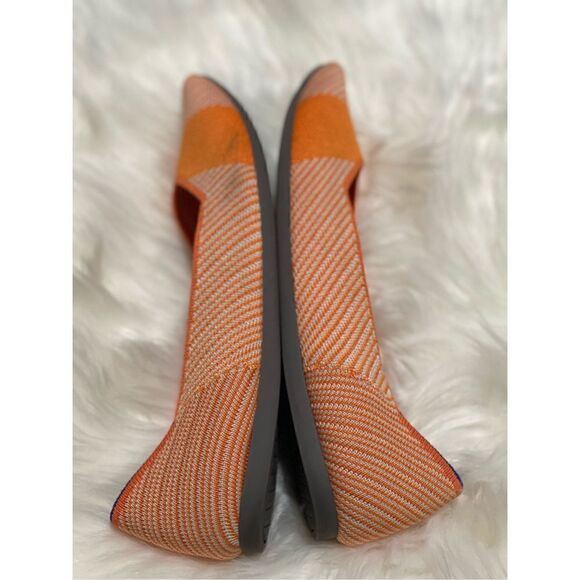 Rothy’s orange and cream diagonal stitching 8 pointy toe - Picture 5 of 8